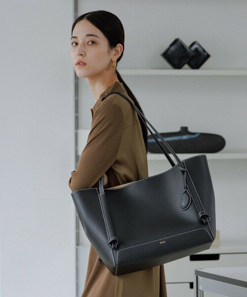ROPE' / ロペ トートバッグ | 【E'POR】KNOT BAG Large/A4対応・通勤・撥水・軽量・26AW新型（ブラック(01)）