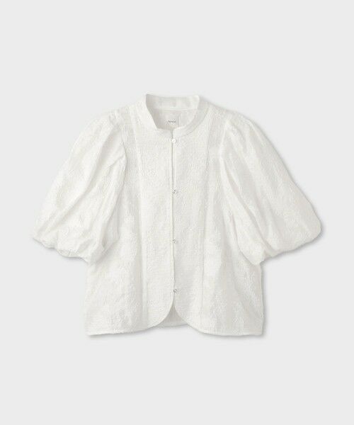 ROPE' / ロペ シャツ・ブラウス | 【一部店舗限定】【REALM（レルム）】JACQUARD PUFF SLEEVE BLOUSE｜袖ボリュームブラウス　26SS（ホワイト(10)）