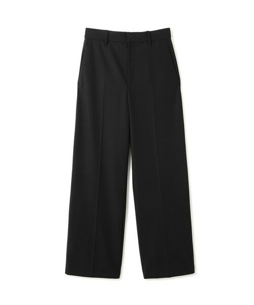 ROPE' / ロペ スラックス・ドレスパンツ | ポリエステルウールストレッチワイドストレートパンツ/セットアップ対応(ブラック(01))