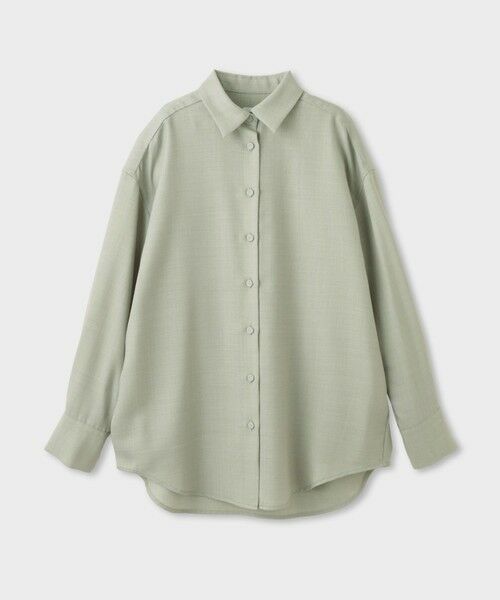 ROPE' / ロペ シャツ・ブラウス | 【一部店舗限定】【REALM（レルム）】COVERED-BUTTON SHIRT｜カシュクールシャツ　26AW（グリーンサブ(35)）