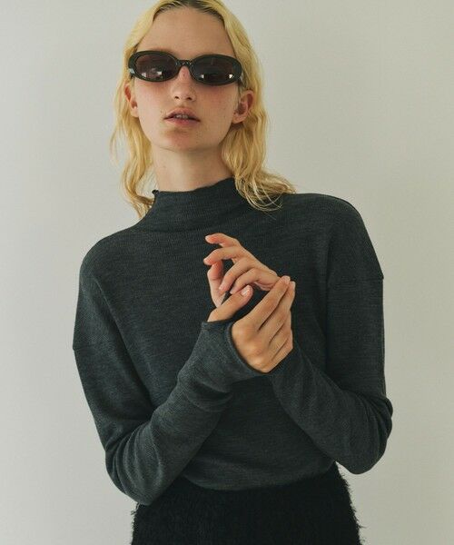 ROPE' / ロペ Tシャツ | 【一部店舗限定】【REALM（レルム）】RIBBED JERSEY TOP｜カットソー（チャコール(06)）