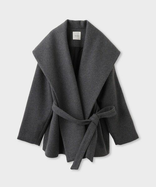 ROPE' / ロペ ステンカラーコート | 【一部店舗限定】【REALM（レルム）】SHAWL COLLAR HALF COAT｜ショートコート　26AW（グレー(07)）