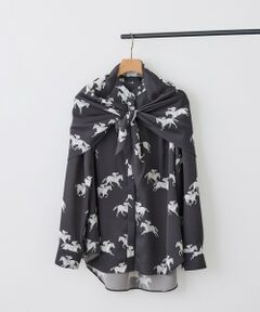 ROPE' / ロペ シャツ・ブラウス | CHEVAL print スタンドカラーシャツブラウス(スカーフ付き)/セットアップ対応