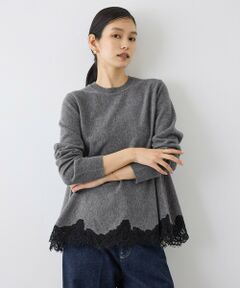 ROPE' / ロペ ニット・セーター | 【J'aDoRe・一部店舗限定サイズ】ヘムレースフレアニットプルオーバー/イージーケア