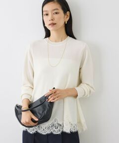 ROPE' / ロペ ニット・セーター | 【J'aDoRe・一部店舗限定サイズ】ヘムレースフレアニットプルオーバー/イージーケア