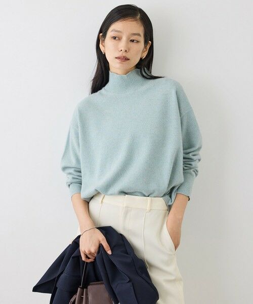 ROPE' / ロペ ニット・セーター | 【J'aDoRe・一部店舗限定サイズ】ウールフォックスラメハイネックニット(サイドスリット入り)（サックス(48)）