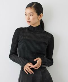 ROPE' / ロペ ニット・セーター | ラメリブシアーハイネックニットプルオーバー/イージーケア