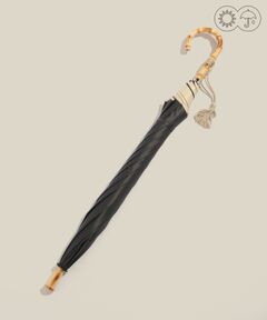 バンブーハンドルバイカラーパラソル（長傘）【晴雨兼用/UVカット】【完全遮光生地】