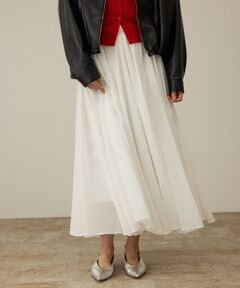 コットンオーガンジーシアーボリュームスカート/イージーケア