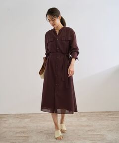【洗える】サファリシャツドレス