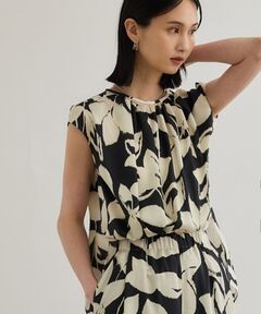 【洗える】【DEVEAUX（デヴォー）】別注ジオメトリックフラワーブラウス