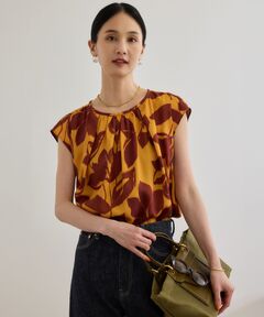 【洗える】【DEVEAUX（デヴォー）】別注ジオメトリックフラワーブラウス