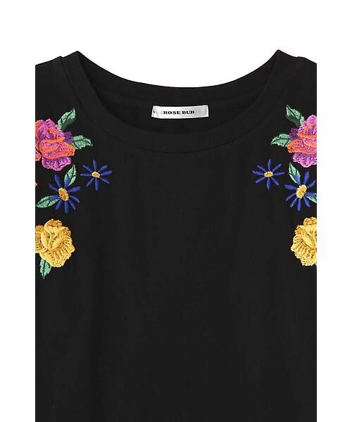 ROSE BUD / ローズ バッド カットソー | フラワー刺繍クルーネックTシャツ | 詳細6