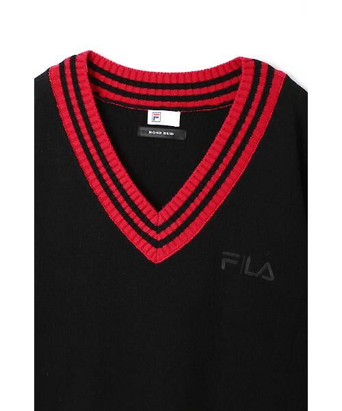 ROSE BUD / ローズ バッド ニット・セーター | FILA×ROSEBUDコラボ配色ラインVネックニット | 詳細9