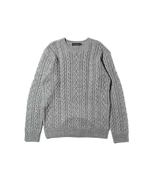 美品✨コールアンドレスポンス　メンズ　ケーブルニットセーター　フリーサイズ　白黒