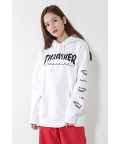 THRASHER ロングフードパーカー