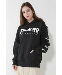 THRASHER ロングフードパーカー