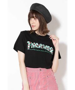 ロゴ×ローズプリントTシャツ