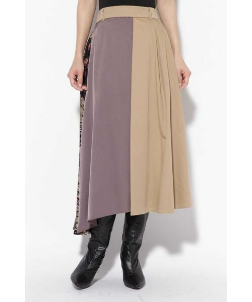 ROSE BUD / ローズ バッド スカート | 配色切り替えアシメトリースカート | 詳細1