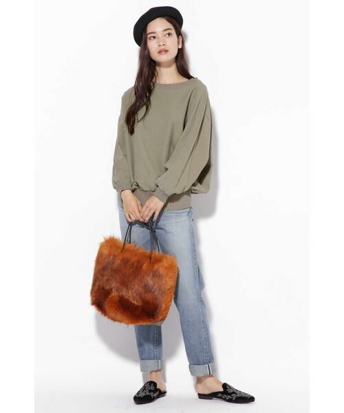 ROSE BUD / ローズ バッド カットソー | DOLMAN SLV RIB ACCENT TOP | 詳細1