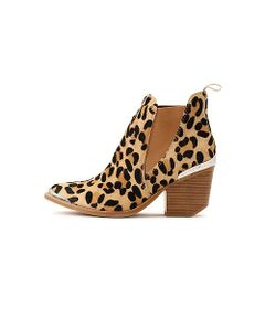 JEFFREY CAMPBELL FOR ROSE BUD　レオパードサイドゴアショートブーツ