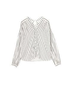 STRIPE NO COLLAR SHIRTS