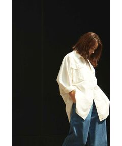 2WAY COTTON HERRINGBONE BIG SHIRTS JACKET