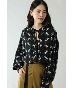 LEOPARD PRINT TIE　BLOUSE