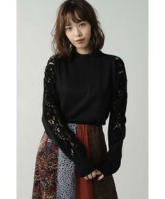 LACE HIGH NECK KNIT