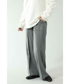 WOOL SIDE LINE WIDE PANTS