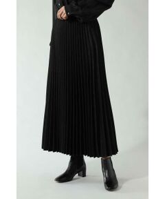 DENIM PLEATED LONG SKIRT