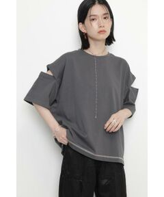 袖スリットTシャツ