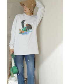 アニマルプリントロングスリーブTシャツ