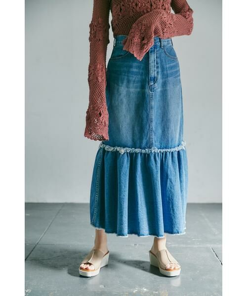 ROSE BUD / ローズ バッド スカート | <WEBメディア掲載>リメイク風デニムスカート | 詳細5