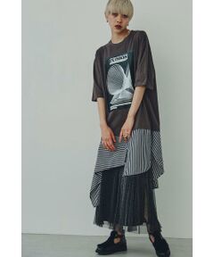 ストライプシャツドッキングTシャツ