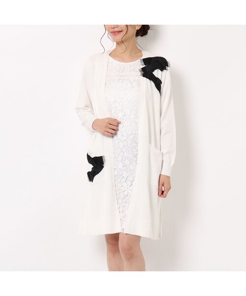 セール チュールリボンロングカーディガン ニット セーター Rose Tiara ローズティアラ ファッション通販 タカシマヤファッションスクエア