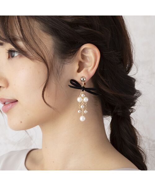 セール リボンパールイヤリング ネックレス ペンダント チョーカー Rose Tiara ローズティアラ ファッション通販 タカシマヤファッションスクエア