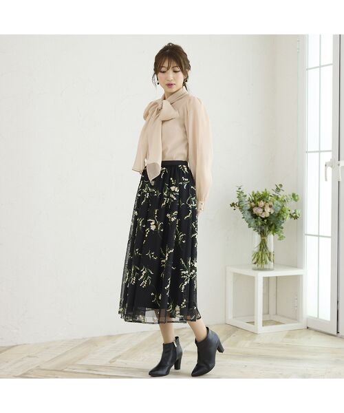 スズランチュール刺繍スカート （ミニ・ひざ丈スカート）｜Rose Tiara