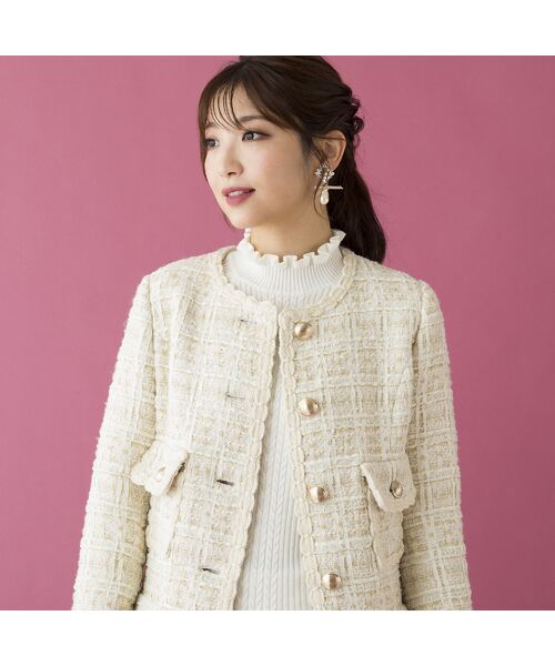 セール】 Lily yarn Tweed ロングジャケット （その他アウター）｜Rose