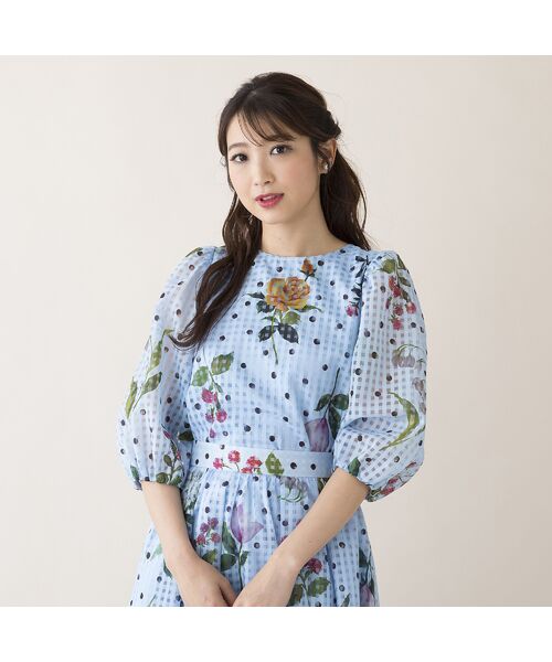 セール】 【セットアップ対応】フラワーチェックブラウス （シャツ  