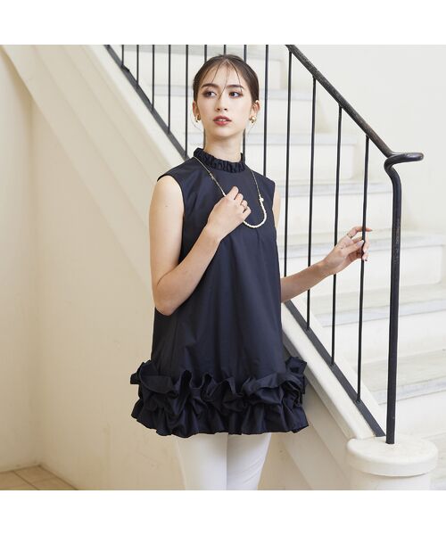 Rose Tiara/ローズティアラ タックフリルブラウス ブラック 42 Rose Tiara/ローズティアラ タックフリルブラウス ブラック 42