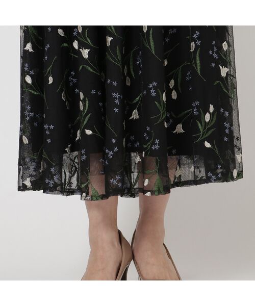 Rose Tiara / ローズティアラ ミニ・ひざ丈スカート | チューリップ刺繍フレアスカート | 詳細9