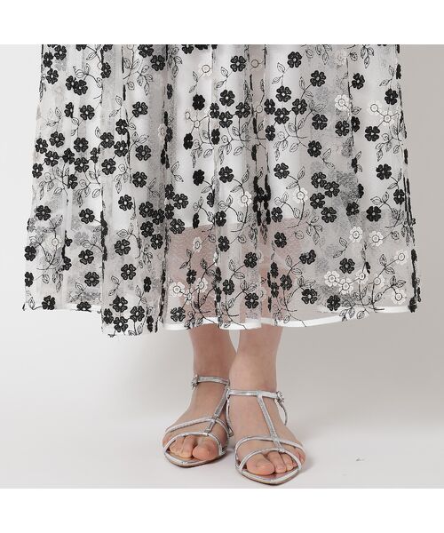 Rose Tiara / ローズティアラ ミニ・ひざ丈スカート | フラワー刺繍フレアスカート | 詳細12