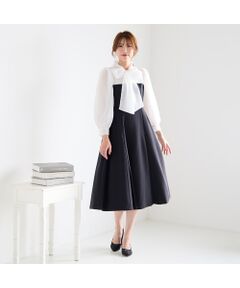 Rose Tiara / ローズティアラ ミニ丈・ひざ丈ワンピース | 【再入荷】ダブルクロスリボンタイワンピース