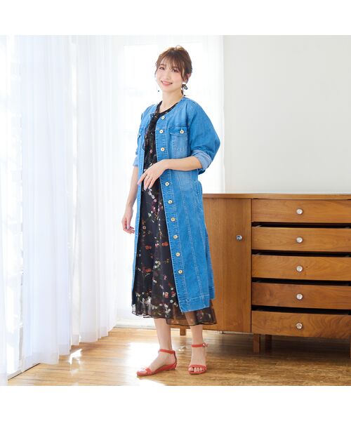 Rose Tiara / ローズティアラ ミニ丈・ひざ丈ワンピース | ソフトデニムワンピース | 詳細1