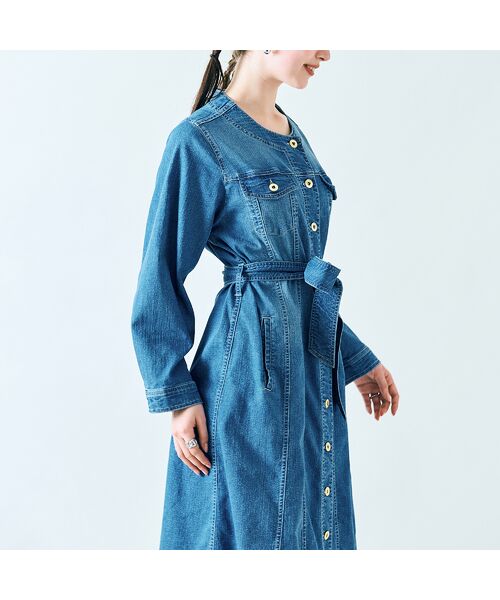 Rose Tiara / ローズティアラ ミニ丈・ひざ丈ワンピース | ソフトデニムワンピース | 詳細3
