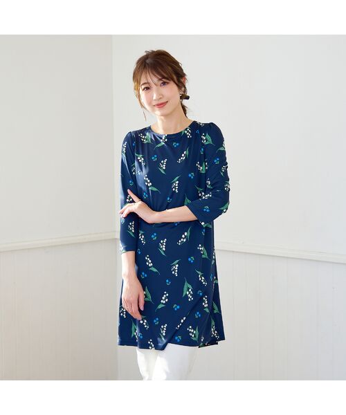 Rose Tiara/ローズティアラ スズランバックリボンチュニック ダークブルー 40 Rose Tiara/ローズティアラ スズランバックリボンチュニック ダークブルー 40