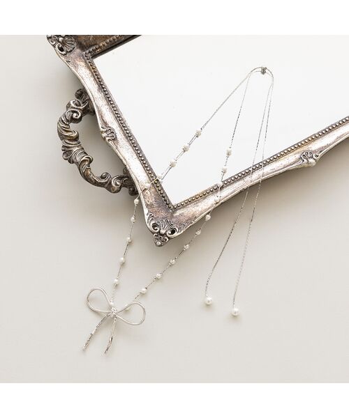 Rose Tiara/ローズティアラ リボンネックレス シルバー F Rose Tiara/ローズティアラ リボンネックレス シルバー F