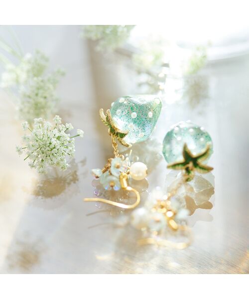 Rose Tiara/ローズティアラ いちごのピアス グリーン F Rose Tiara/ローズティアラ いちごのピアス グリーン F