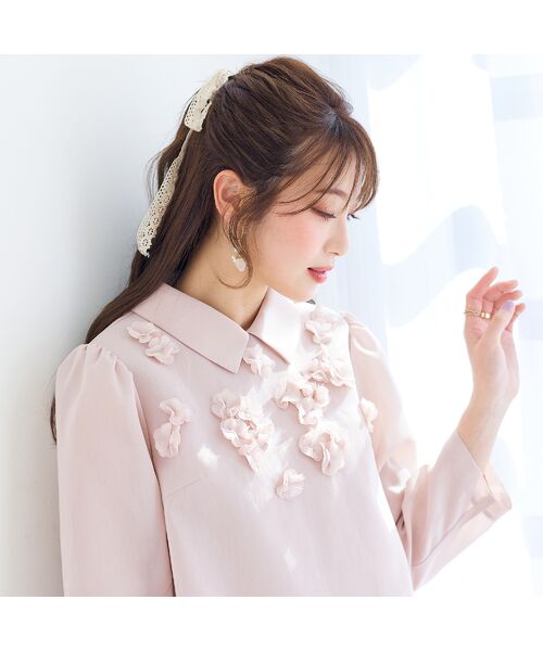 Rose Tiara / ローズティアラ シャツ・ブラウス | フラワーモチーフ付きブラウス | 詳細8